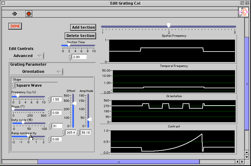 Edit Grating panel